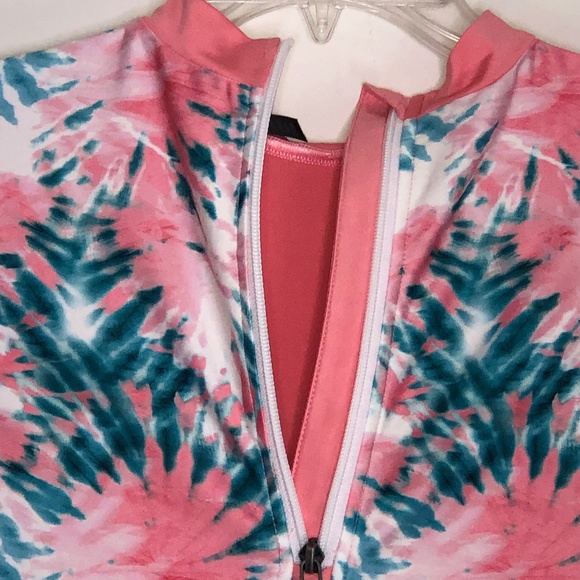 Kyodan Swim Tropical Tie Dye Printed Rash Guard Size Small - Picture 12 of 16